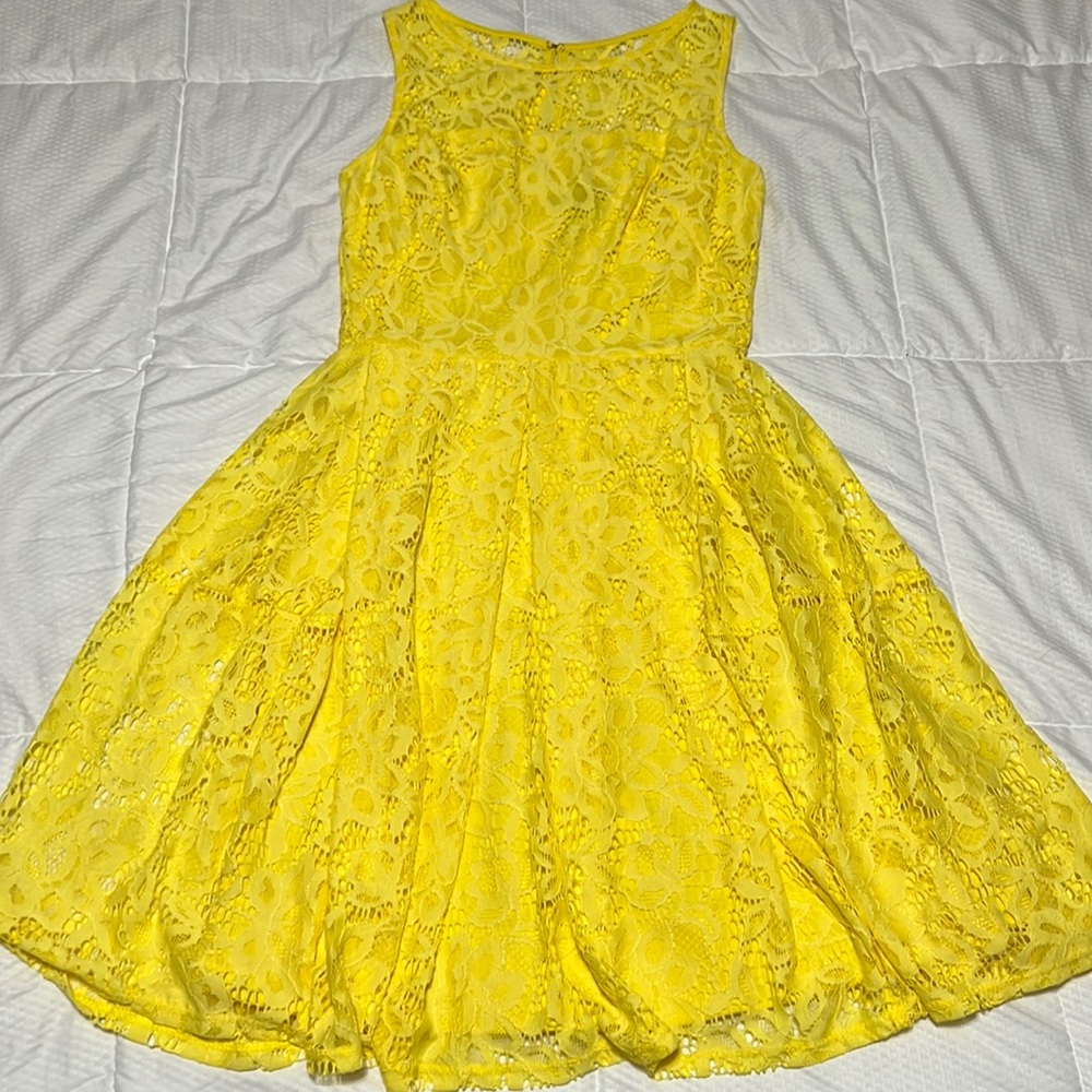 Yellow lace dress